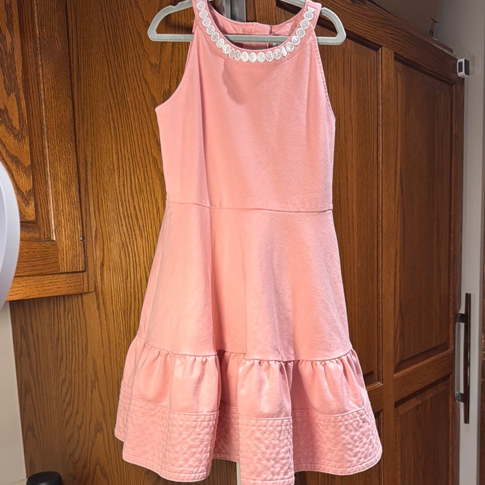 Janie and Jack Pink Ruffled Tiered Halter Dress